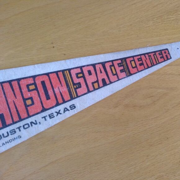 Vintage 60s Johnson Space Center Apollo 2 Moon Landing Pennant Flag - Picture 4 of 7